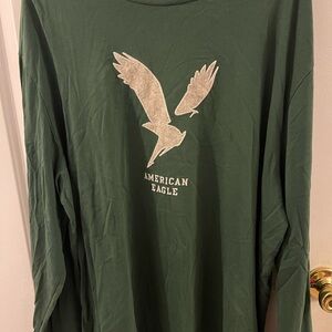 American Eagle Outfitters Forest Green Long Sleeve Tee